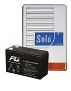 SOLO + 7 Ah akkumulátor Kültéri hang-fényjelző szabotázsvédett fémházban