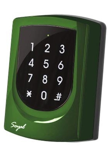 SOYAL AR-725K Mifare Kártyaolvasó és kódbillentyűzet hálózathoz/önálló vezérlőkhöz zöld