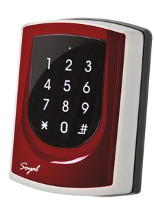 SOYAL AR-725KM Mifare Kártyaolvasó és kódbillentyűzet hálózathoz/önálló vezérlőkhöz piros
