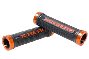 BIKEFUN bicikli kormány markolat X-HEAD Lock-on fekete-narancs