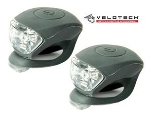VELOTECH Villogó szett 2LED szürke 34678