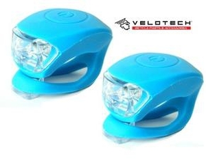 VELOTECH Villogó szett 2LED kék 34688