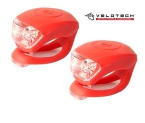 VELOTECH Villogó szett 2LED piros 34690