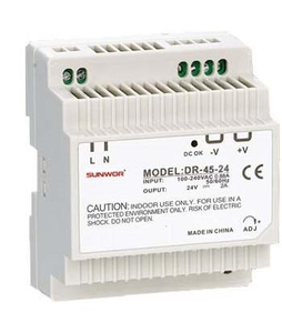 SUNWOR DR-45-24 DIN sínre szerelhető kapcsolóüzemű tápegység DR4524
