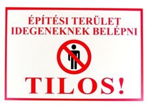 JKH Tábla műanyag A4 ÉPÍTÉSI TERÜLET 3427113