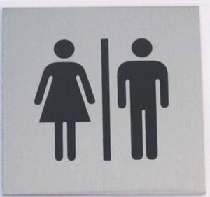 JKH Tábla alu öntapadós 60 x 60 mm FÉRFI/NőI WC 3427170