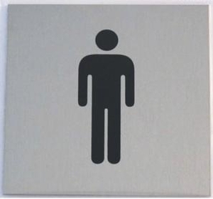 JKH Tábla alu öntapadós 60 x 60 mm FÉRFI WC 3427171