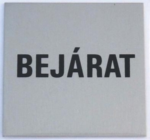 JKH Tábla alu öntapadós 60 x 60 mm BEJÁRAT 3427179