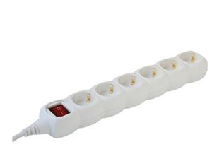 JKH Hálózati elosztó 6-os kapcsolóval 3 m fehér 8960517