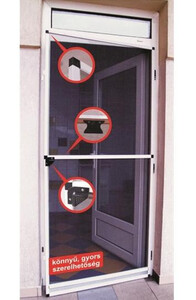 JKH Rovarháló alu kerettel 120x240 cm ajtóra fehér 8911453