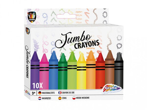 Jumbo 10 db-os színes zsírkréta készlet, Grafix CA150033