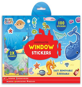 Újrahasználható 100 db-os ablakmatrica 2 db háttérrel, Óceán Grafix CA100087