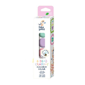 Gyöngyök méhviaszos zsírkréta készlet 6 db-os, Macaron színek Haku Yoka HCP223098