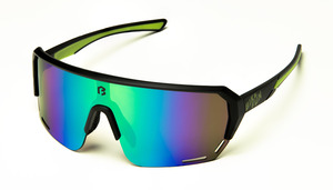 BIKEFUN Szemüveg BF SUMMIT fekete, zöld lencse, full revo, cat.3, PC 7768-02