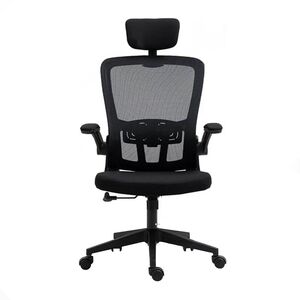 Ergonomikus irodai szék deréktámasszal fejtámlával fekete HOP1001787-1