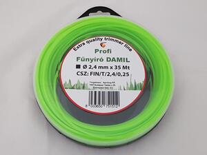 Damil 2.4mm szögletes   34 méter olasz FIN/T/2.4/0.25/SZ