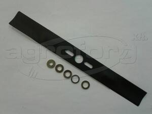 Fűnyíró kés  450 mm, univerzális egyenes, betétgyűrűvel utángyártott MOG921/R