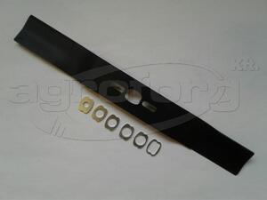 Fűnyíró kés  480 mm, univerzális hajlított, betétgyűrűvel utángyártott MOG144/R