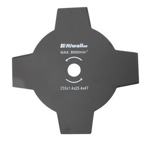 Riwall Négyágú vágókés fűkaszához 255mm / 25,4mm / 1,4 mm - RACC00027