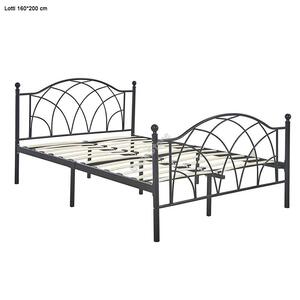 Fém ágykeret ajándék ágyráccsal 160x200cm fekete Lotti HOP1001134-1