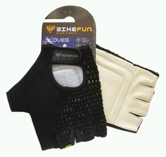 BIKEFUN biciklis kesztyű Kötött rövid fekete M-es