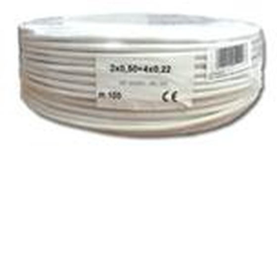 Erősített 2x0.5+4x0.22 eres biztonságtechnikai kábel