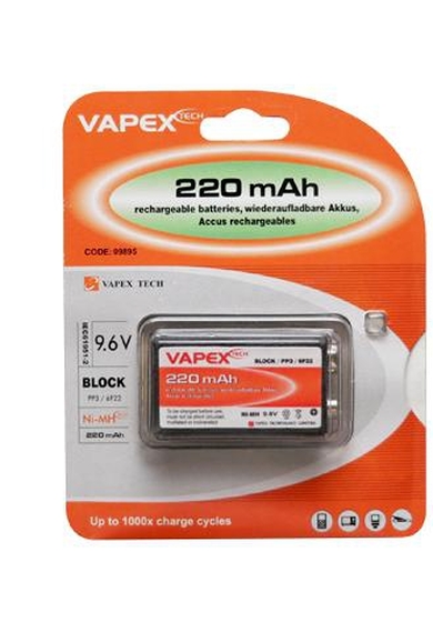VAPEX 1VTE220PP3 PP3 méretű NiMH akkumulátor