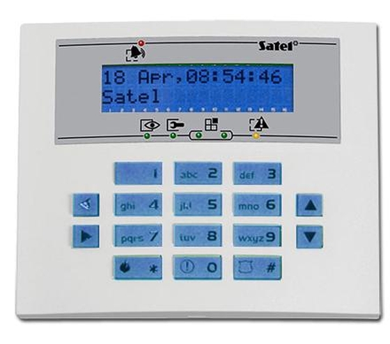 SATEL INTEGRA KLCD-S-BLUE Kis méretű LCD kezelő