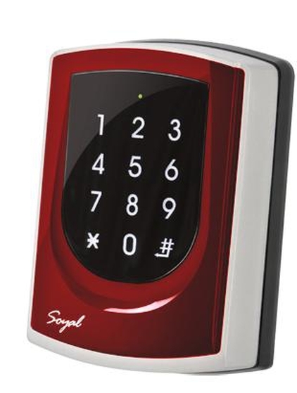 SOYAL AR-725HM Mifare Önálló vagy hálózati vezérlő piros fémkeret 106269