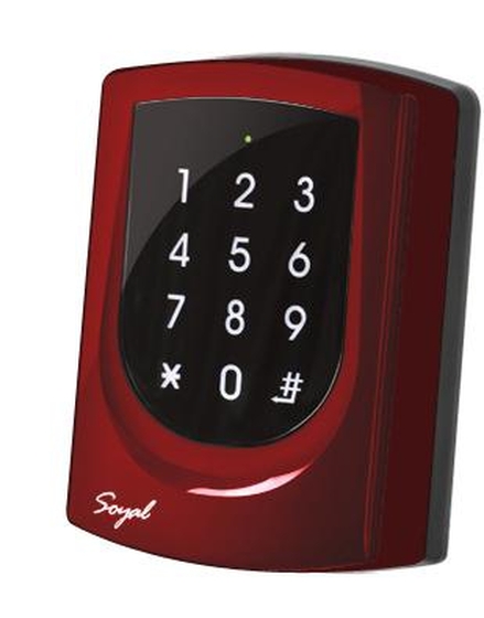 SOYAL AR-725K Kártyaolvasó és kódbillentyűzet hálózathoz vagy önálló vezérlőkhöz piros