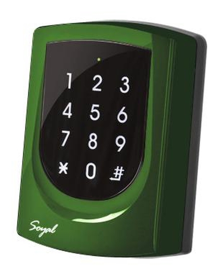 SOYAL AR-725K Kártyaolvasó és kódbillentyűzet hálózathoz vagy önálló vezérlőkhöz zöld