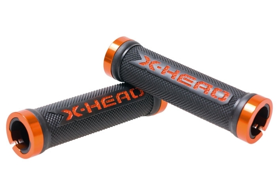 BIKEFUN bicikli kormány markolat X-HEAD Lock-on fekete-narancs
