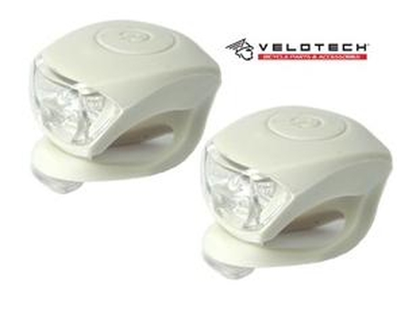 VELOTECH Villogó szett 2LED fehér 34676