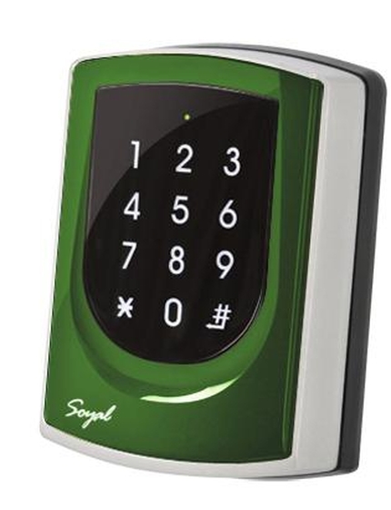 SOYAL AR-725ED-M Mifare Önálló 2 ajtós vezérlő zöld fémkeret 109814