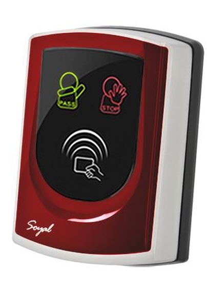 SOYAL AR-725UDM-W Kártyaolvasó hálózati központokhoz vagy önálló vezérlőkhöz piros