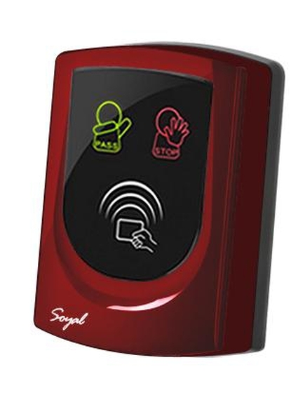 SOYAL AR-725UB-W Közelítőkártyás segédolvasó beléptetőrendszerekhez piros