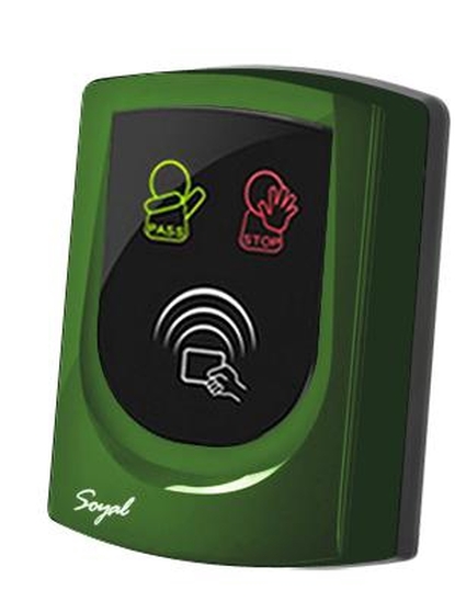 SOYAL AR-725UB-W Közelítőkártyás segédolvasó beléptetőrendszerekhez zöld