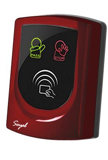 SOYAL AR-725UD-W Közelítőkártyás segédolvasó beléptetőrendszerekhez piros