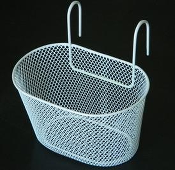 Kosár gyermekkerékpárra fehér fém 50052