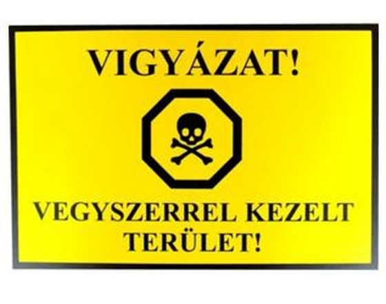 JKH Tábla műanyag A4 VIGYÁZAT,VEGYSZERREL KEZELT.. 3427101
