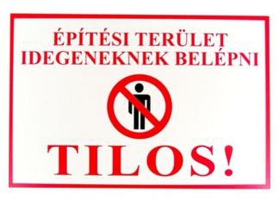 JKH Tábla műanyag A4 ÉPÍTÉSI TERÜLET 3427113