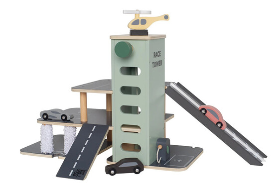 Emeletes fa parkolóház lifttel és járművekkel Jabadabado JabaW7230