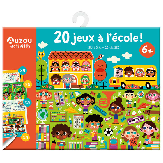 Letörölhető fejtörő feladatkártyák, Játék az iskolában Auzou Auzou5696