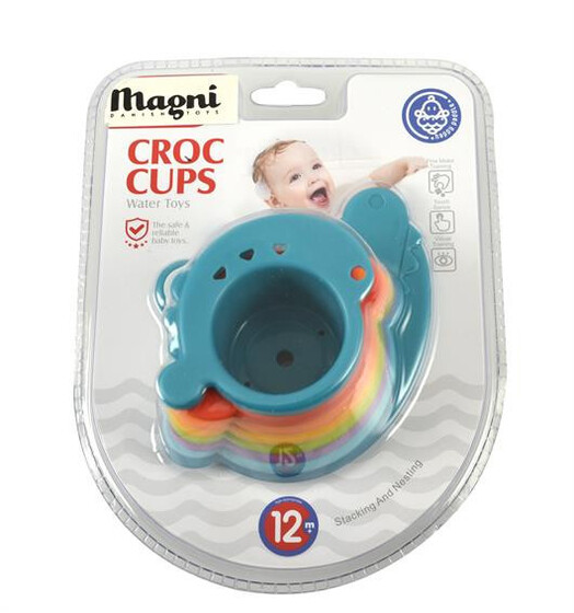 Krokodil - vicces csészék fürdőjáték Magni Magni3321