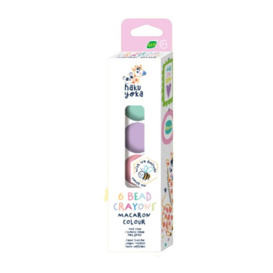 Gyöngyök méhviaszos zsírkréta készlet 6 db-os, Macaron színek Haku Yoka HCP223098