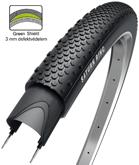 OBOR SaturnRing 700x42C Green kerékpár gumi 17989