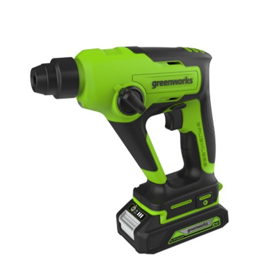 Fúró-vésőkalapács akkumulátoros Greenworks GD24SDS1 24v, ütőerő 1.2j, sds plus, akku és töltő nélkül 3803107-GW