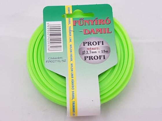 Damil 2.7mm szögletes 15 méter  olasz FIN027/G/SZ