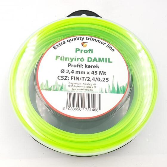 Damil 2.4mm kerek   45 méter olasz FIN/T/2.4/0.25