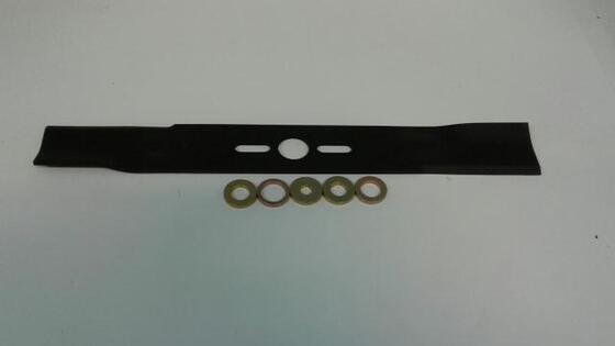 Fűnyíró kés  400 mm, univerzális egyenes, betétgyűrűvel utángyártott MOG919/R